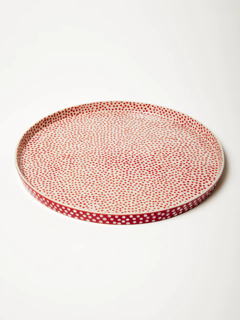 Cino Round Platter Red Sprinkle
