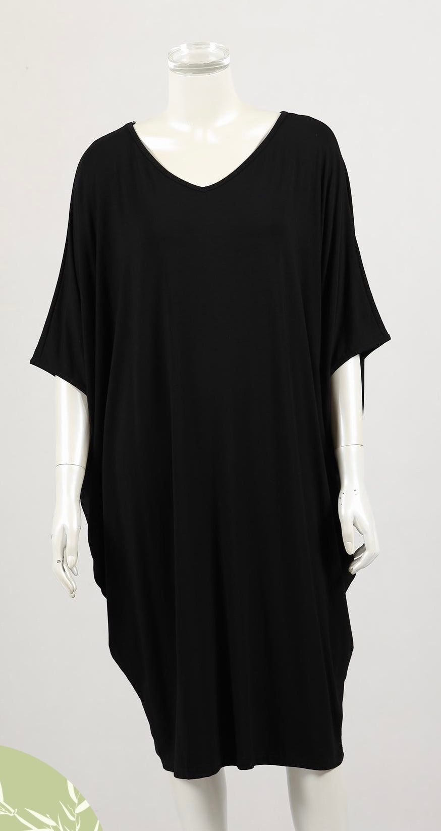 Angela Bamboo Drape Dress Black