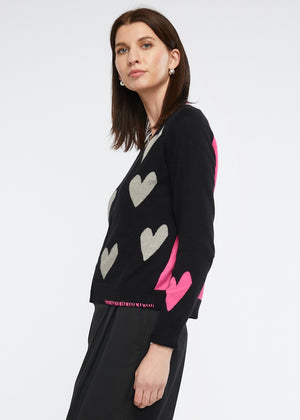 Hearts For You Cardi Black