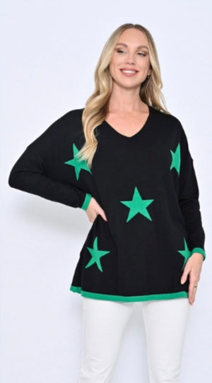 Star Knit Black & Green