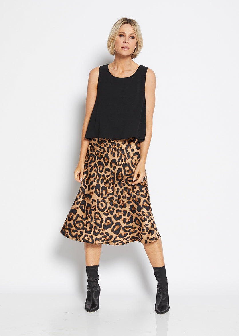 Romaine Skirt Leopard