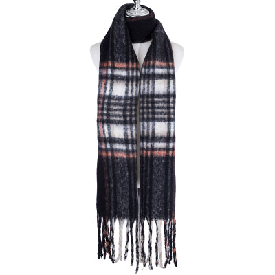 Woolly Scarf Black White & Copper