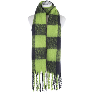 Woolly Scarf Green & Grey