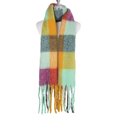 Woolly Scarf Mint Check