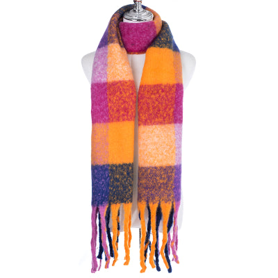 Woolly Scarf Orange Check