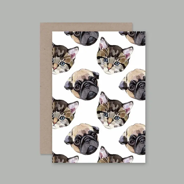 Pug & Cat Card