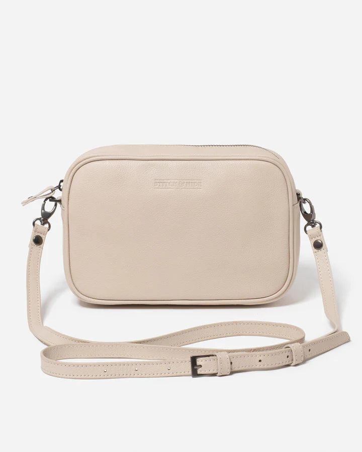 Taylor Leather Cross Body Bag Ivory
