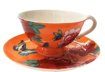 Tea Cup & Saucer Tangerine
